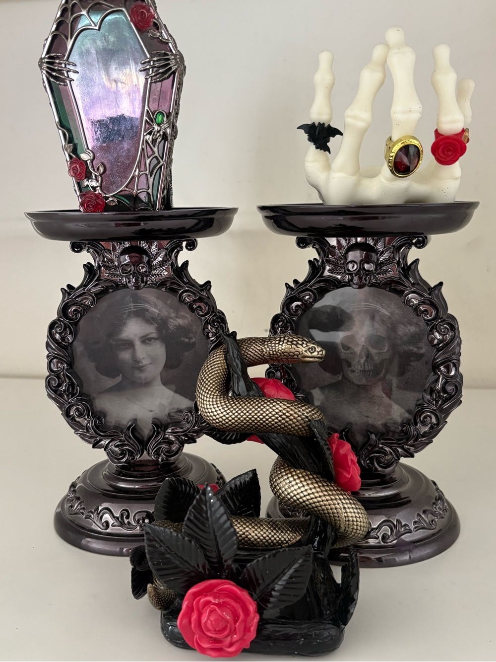 B&BW Halloween Decor Set of (5) Candle & Soap Holders & Wallflower